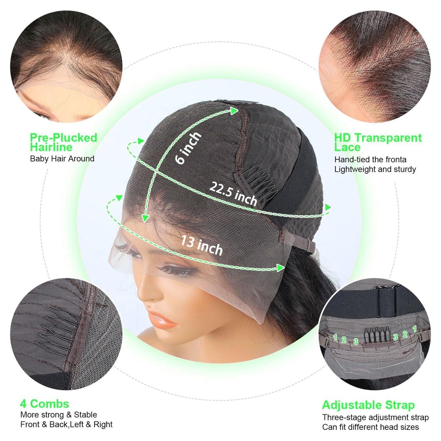 Vnrtkkn 30 Inch 13x6 HD Lace Front Wigs Human Hair 200 Density Deep Wave Lace Front Wigs for Women Glueless Wet and Wave Lace Frontal Wigs Human Hair Pre Plucked Deep Wave Wig 12A Curly Wigs