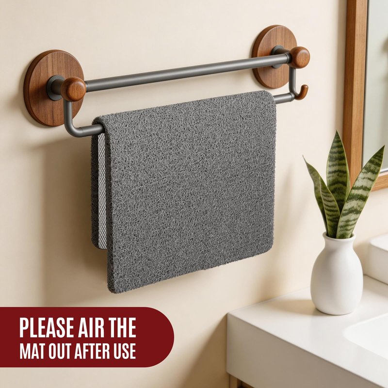 Joyhalo Shower Mat Bathtub Mat Non Slip, Bathmats Non Slip, Quick Drying Foot Scrubber Loofah Mats for Inside Shower, Tub, Bathroom, Home, 17 * 24inch, Grey