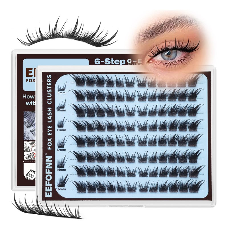 Fox Eye Lash Clusters Manga Eyelash Clusters Wispy Cluster Eyelash Extensions Spiky Cat Eye Lashes Vixen Lash Cluster Pre-Mapped Left Right Eyelash Extensions by Eefofnn