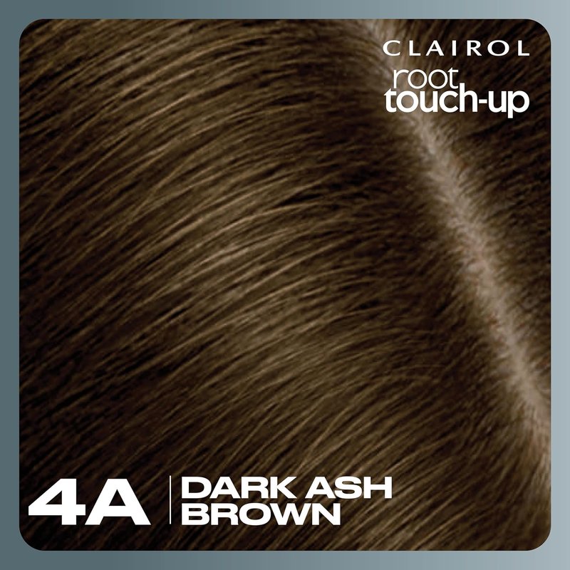 Clairol Root Touch-Up Permanent Hair Dye - 4A Dark Ash Brown | 100% Gray Coverage, Easy Brush Application | Pack of 2