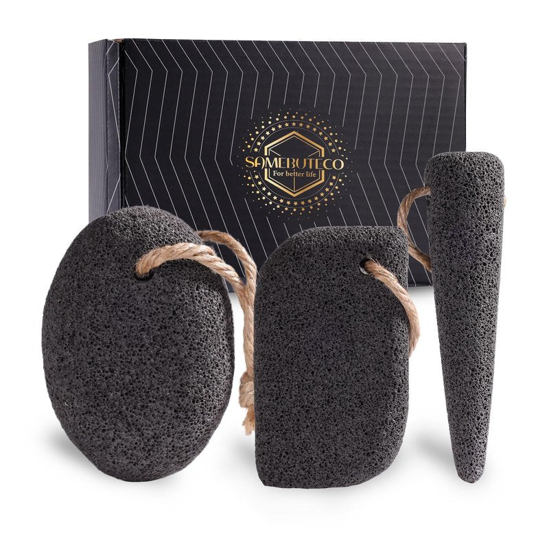 SAMEBUTECO 3 Shapes Natural Volcanic Pumice Stone for Feet Pumice Cleaning Stone for Sole of The Foot,Edges of The Foot,Toe Seams,Foot Scrubber for Dead Skin Remover Deep Clean
