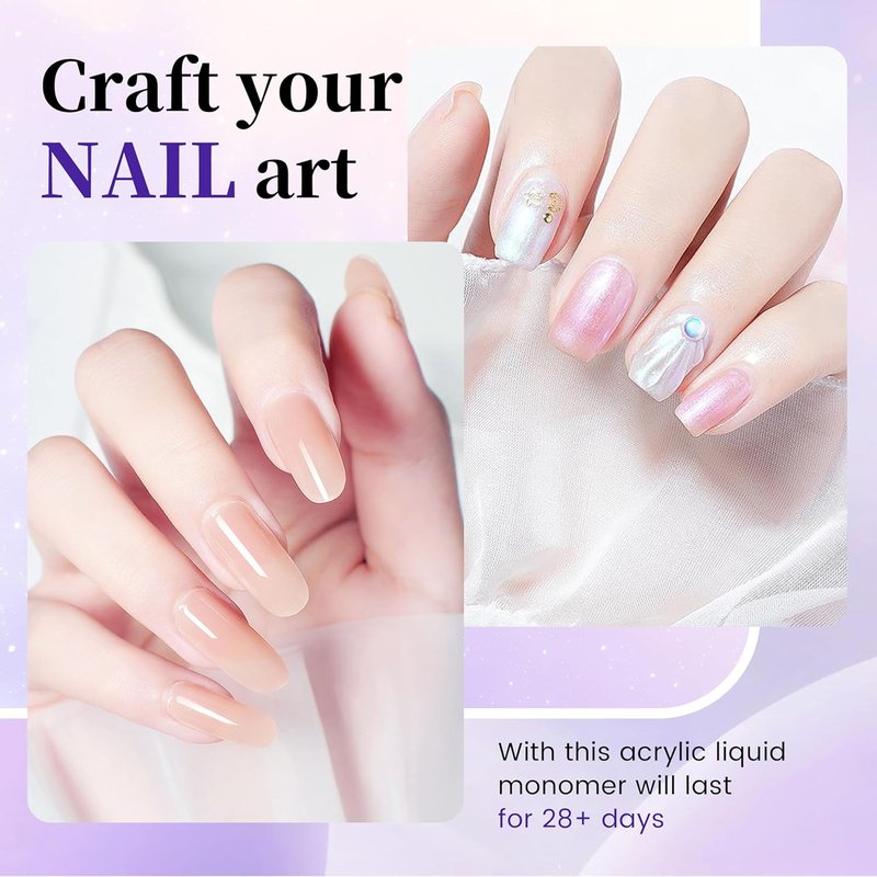 Skiennix Acrylic Liquid Monomer - Long-Lasting Formula for Professional Nail Art | 40ml (1.33 Fl. Oz)
