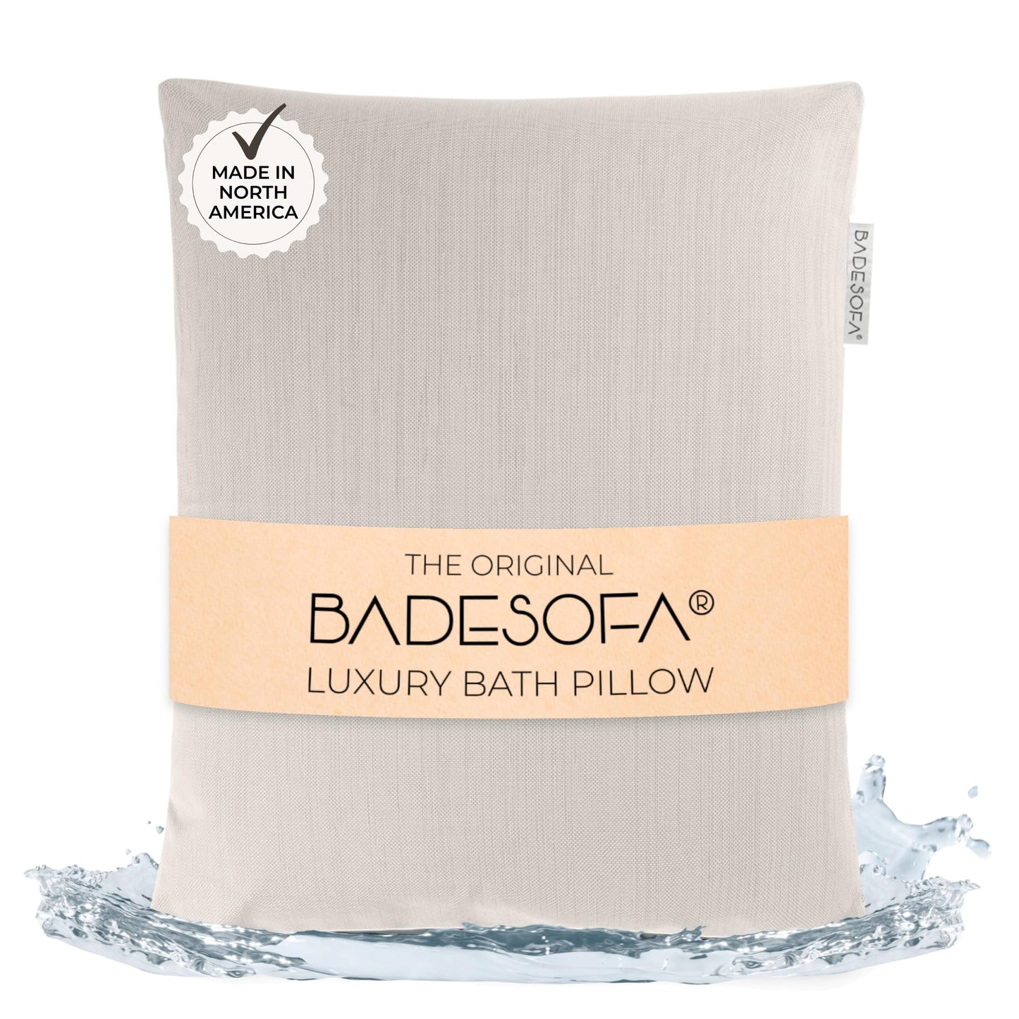 BADESOFA® Luxury Bath Pillow S - Ultra Comfortable & Quick-Drying Bath Back Pillow - Washable Full Body Bath Pillow for Bathtub - Therapeutic Head and Neck Support - Luxury Spa Cushion in Ivory Pearl