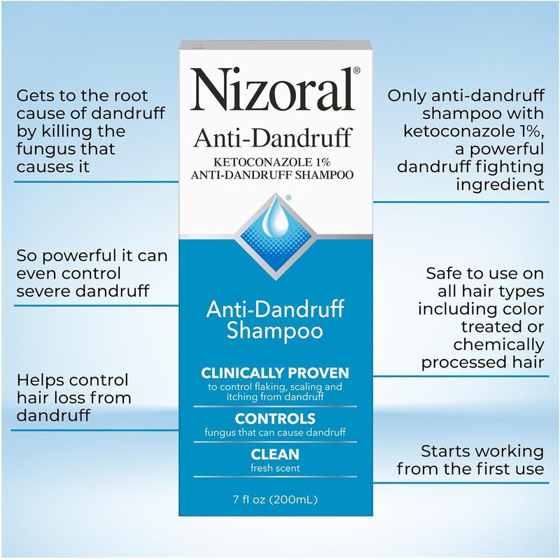 Nizoral Anti-Dandruff Shampoo - 1% Ketoconazole, Fresh Scent | 7 Fl Oz