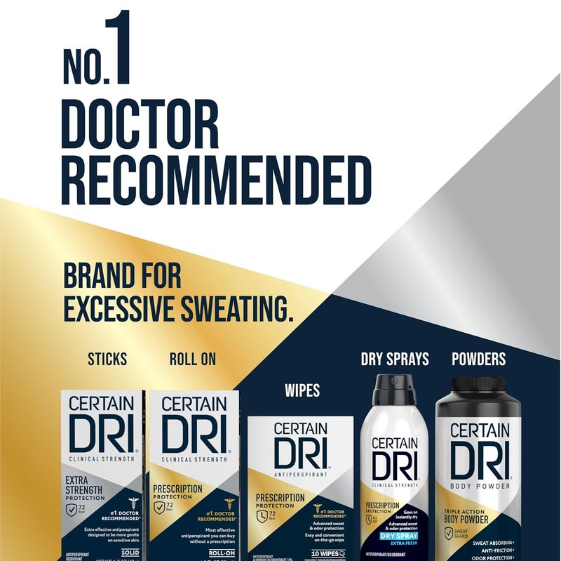 Certain Dri Clinical Antiperspirant Roll-On | 72-Hour Sweat & Odor Protection, Fragrance-Free - 1.2 fl oz