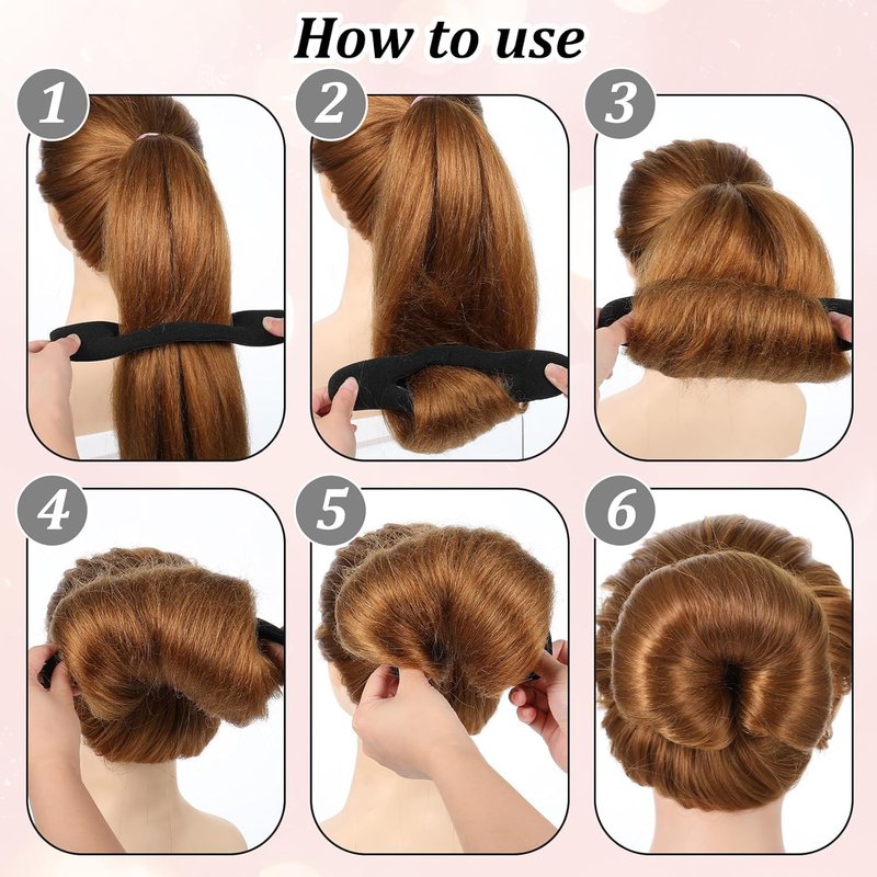 Skiennix Hair Bun Maker - 9 Pcs Magic Snap Roll Foam Sponges for Effortless Styling | Ideal for Ballet & French Twist