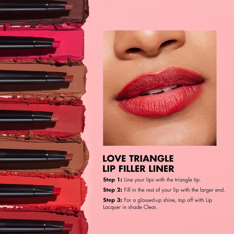 e.l.f. Love Triangle Lip Filler Liner - 2-in-1 Sculpting Lip Pencil | Long-Lasting Soft Pink Color, Vegan & Cruelty-Free