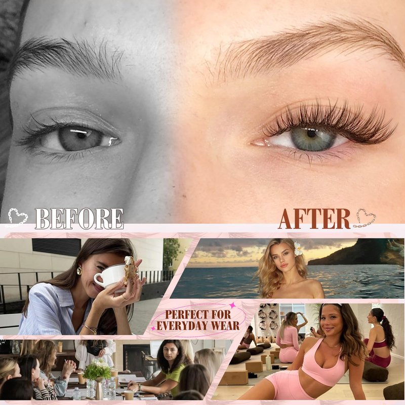 Mavphnee Brown Eyelash Clusters Wispy Lash Extension Cluster Natural Individual Lashes Dark Brown Cluster Eyelash Extensions Fairy Cluster Lashes Thin Band C-Curly DIY Lash Pack (132Pcs, 8-16MM)