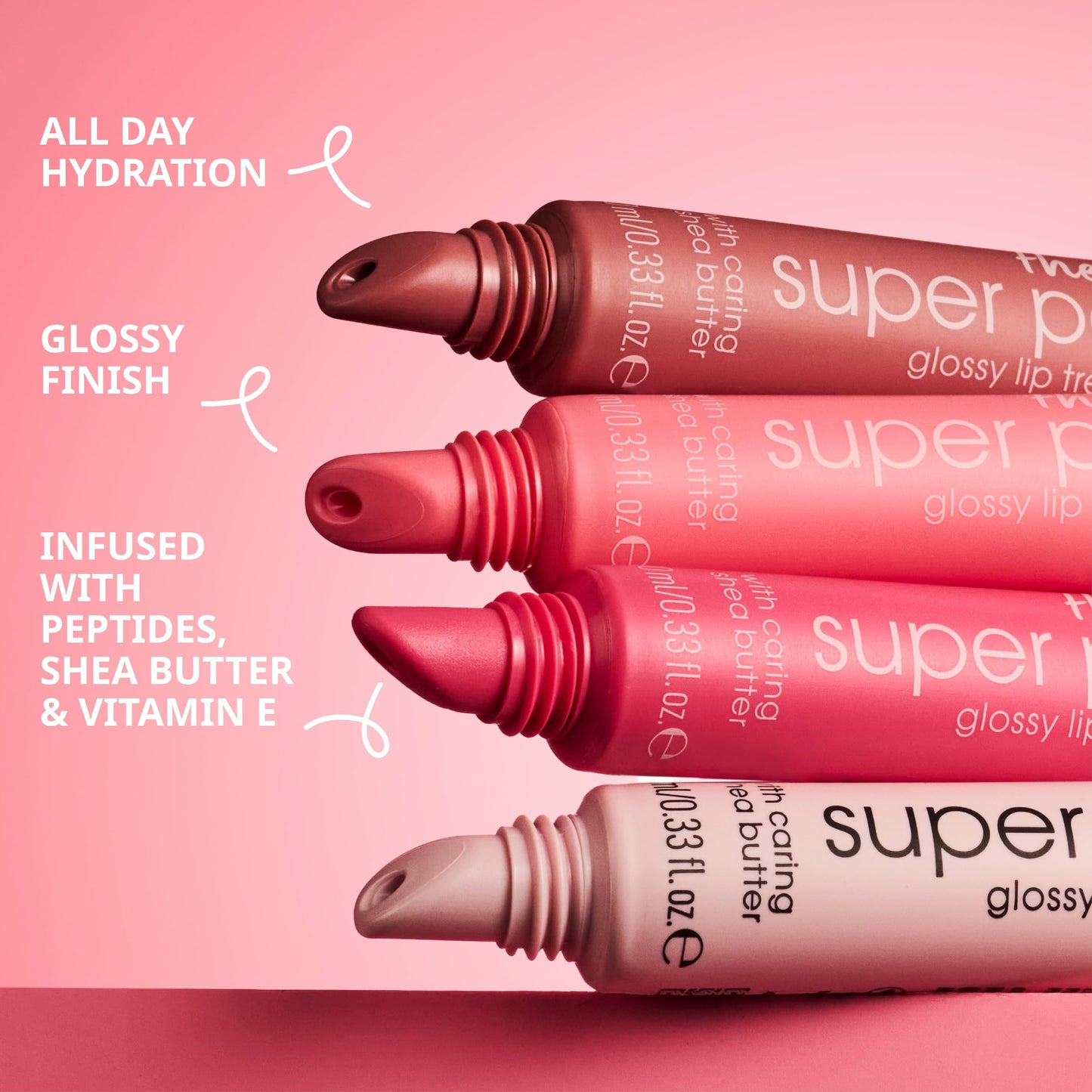 essence | The Super Peptide Glossy Lip Treatment | Hydrating, Nourishing and Non-Sticky | Vegan, Gluten Free and Cruelty Free (02 |Pinkified!)