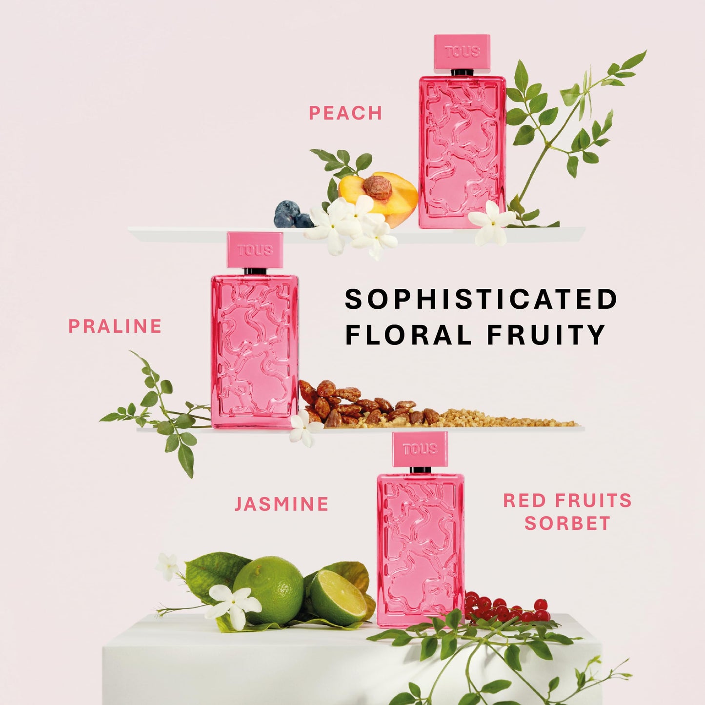 TOUS Kaos Eau de Parfum for Women, Floral, Fruity and Woody Fragance with Notes of Lemon, Bergamot and Pear for Everyday Wear, 3.4 Fl Oz
