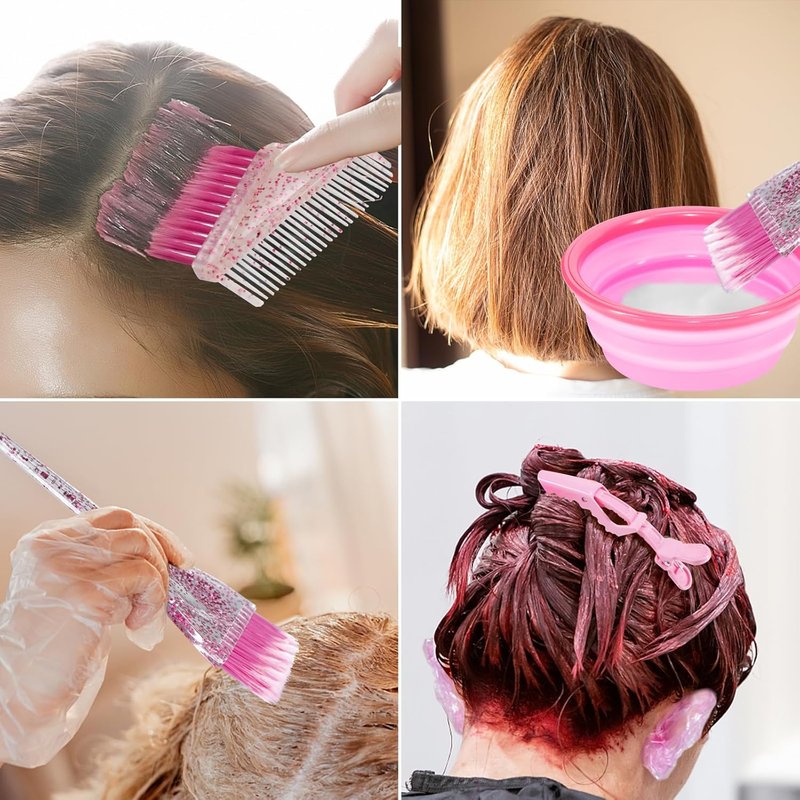 Hair Coloring Kit - 11-Piece Professional Salon Tools for DIY Mixing | Includes Clips, Bowl, Dye Brush, Earmuffs