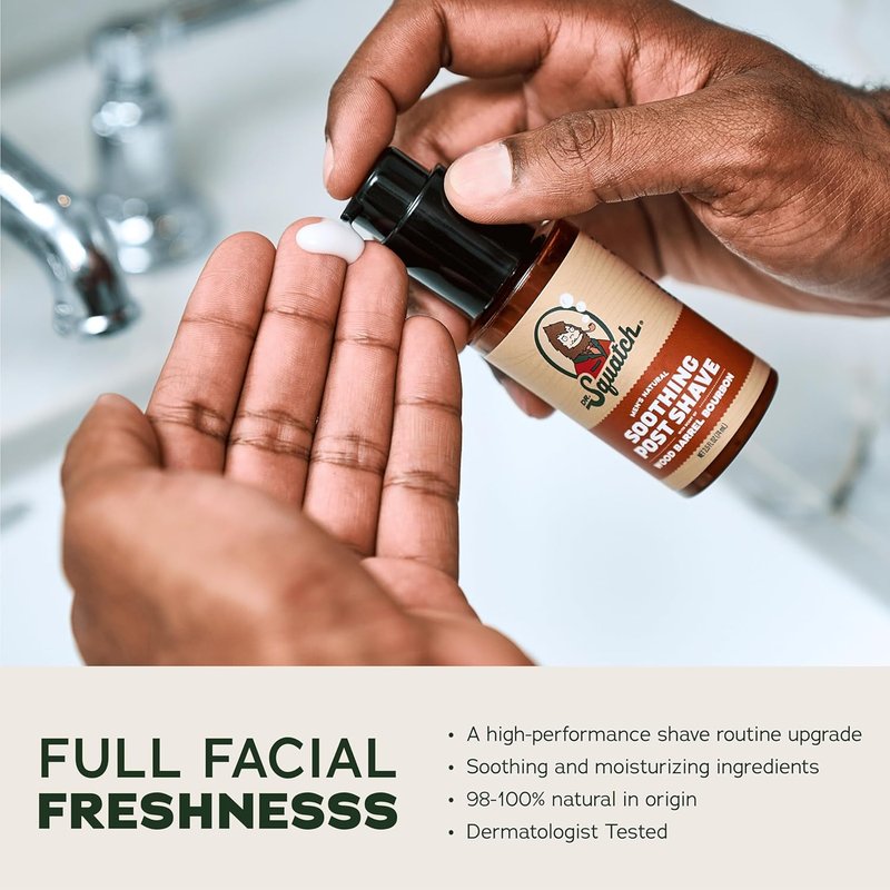 Dr. Squatch Bourbon Smooth Shave Bundle - Easy Glide Butter & Soothing Post Shave | Natural Ingredients, Manly Fragrance