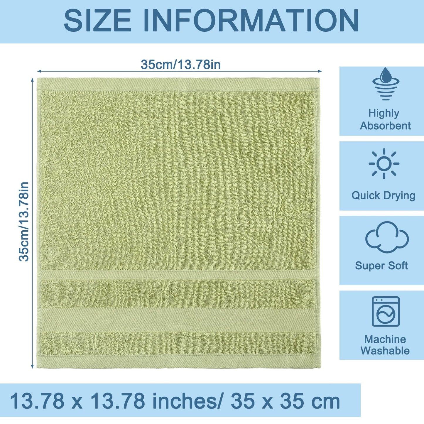 Mindsoft 21 Pack Washcloths for Face 14" x 14" Absorbent and Soft Hand Towels Bulk Set 100% Cotton Ring Spun Hand Towels for Bathroom Gym Wash Cloths(Multicolor)