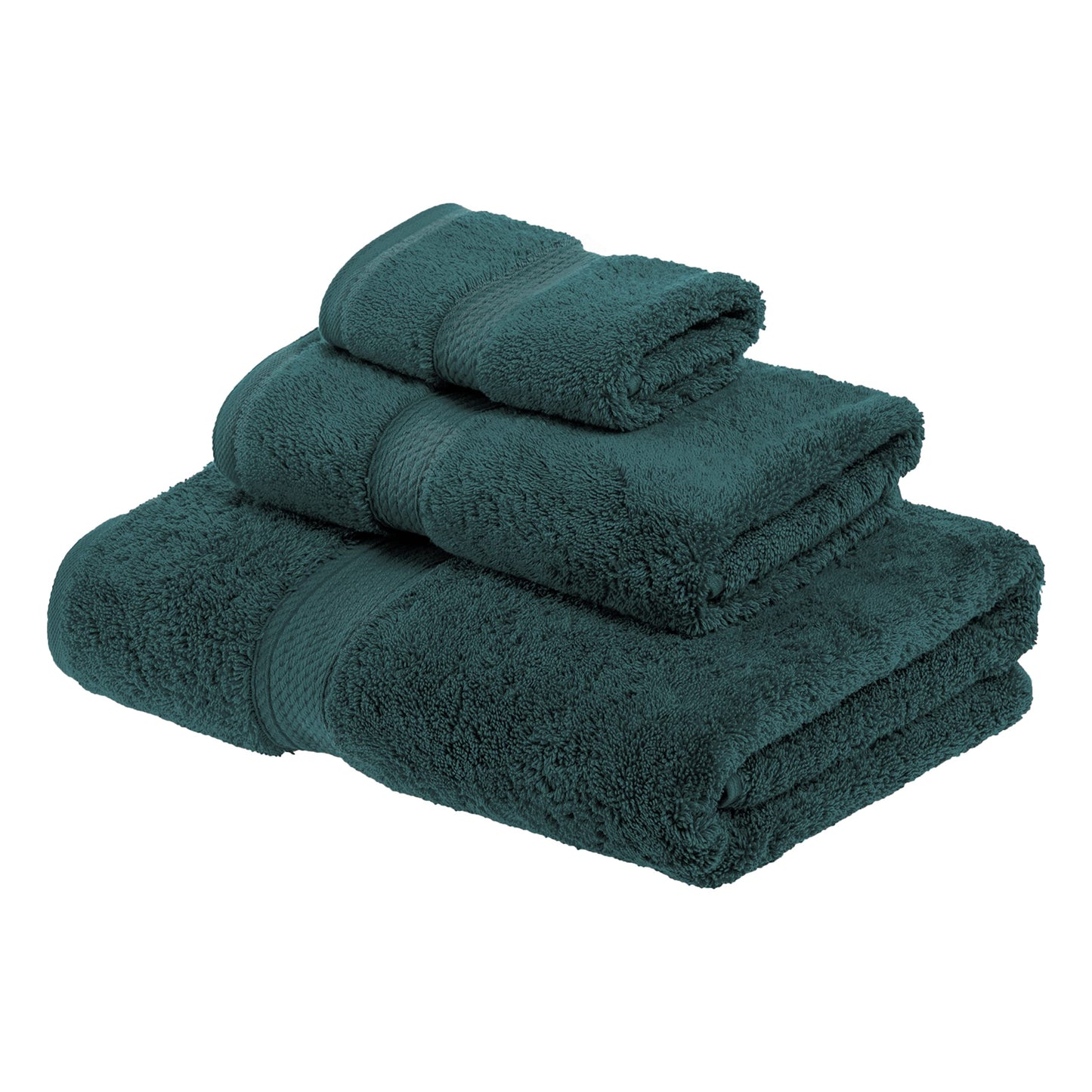 Superior Egyptian Cotton Pile 3 Piece Towel Set, Includes 1 Bath, 1 Hand, 1 Face Towel/ Washcloth, Ultra Soft Luxury Towels, Thick Plush Essentials, Guest Bath, Spa, Hotel Bathroom, Teal