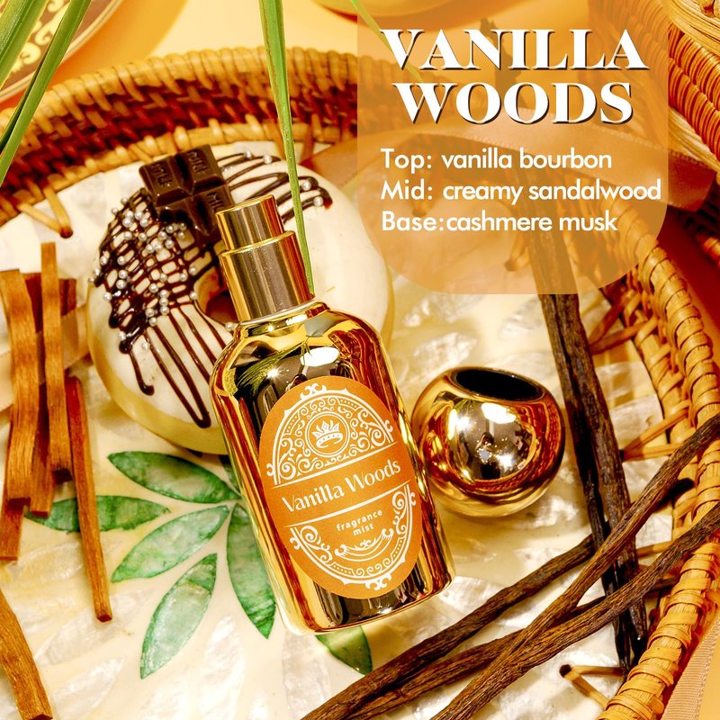 Body Spray for Women, Fragrance Mist, 3 Pack Travel Size Set, 60ml/2.1 fl oz, Vanilla Woods, Cloud Serenade, Jasmine Breeze
