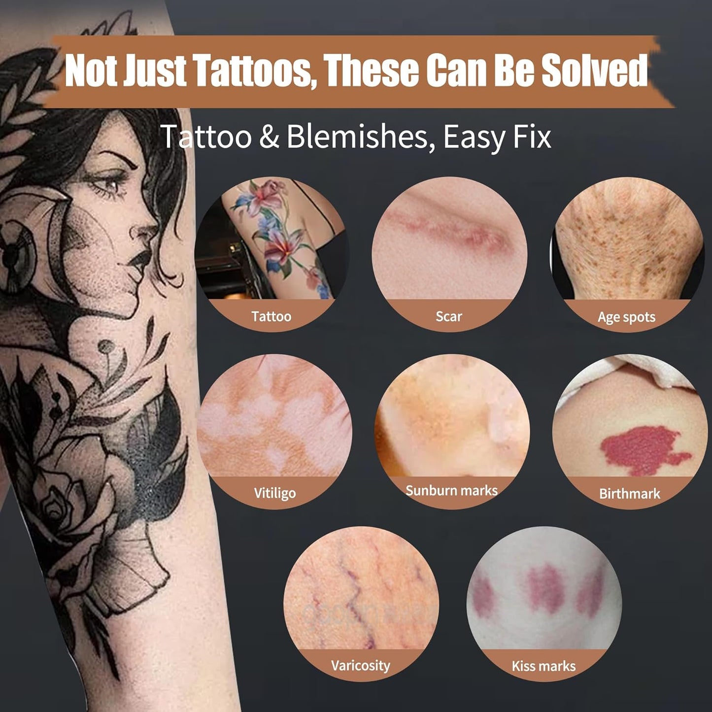 VANERIA Tattoo Cover Up Makeup - Waterproof Body Concealer for Scars & Birthmarks | 3 Shades Available