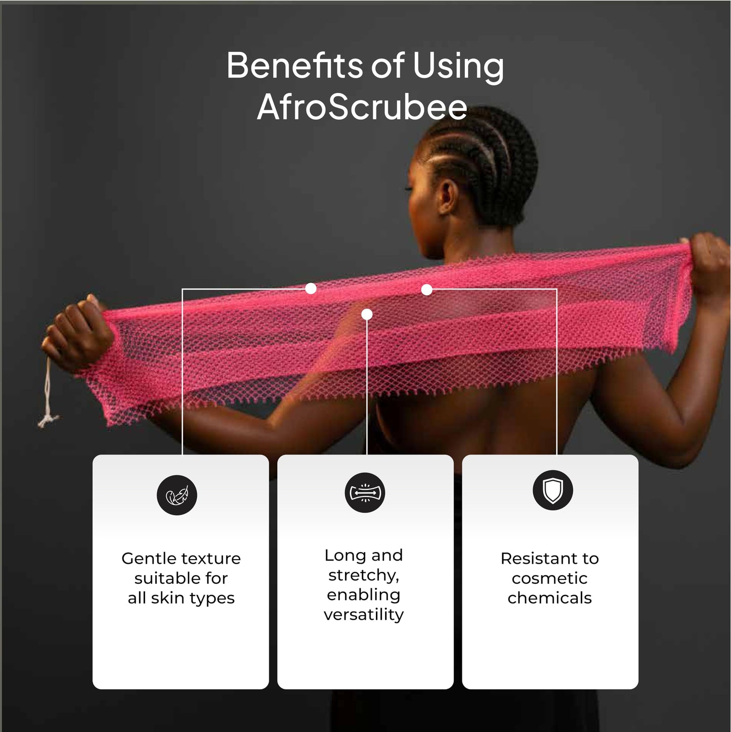 AfroScrubee Authentic African Net Sponge Exfoliating Bath Sponge (Pink)