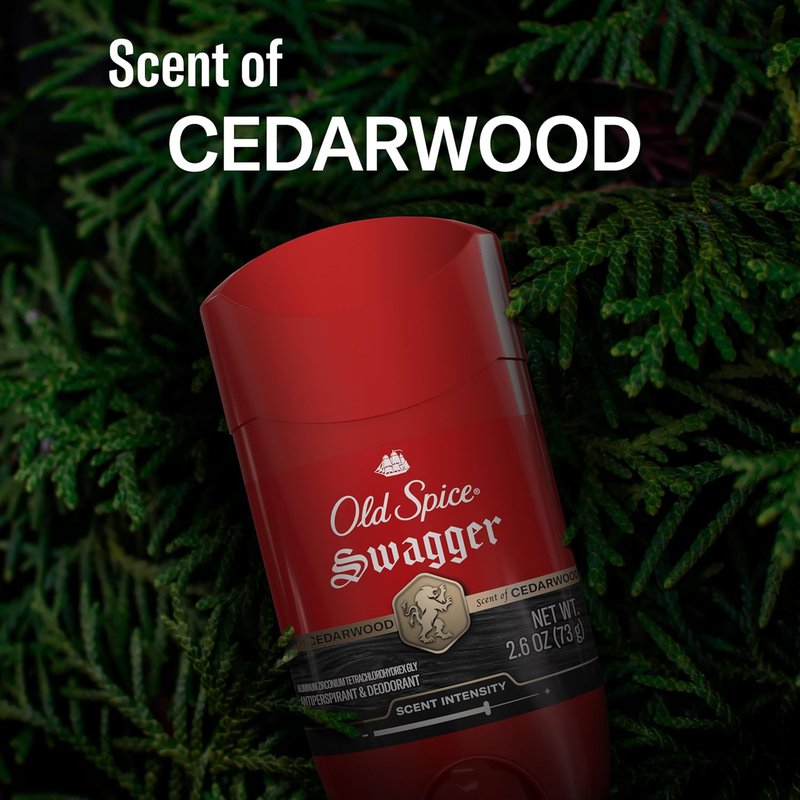 Old Spice Antiperspirant Deodorant - 24/7 Sweat & Odor Protection, Swagger Cedarwood Scent, 2.6 oz (Pack of 2)