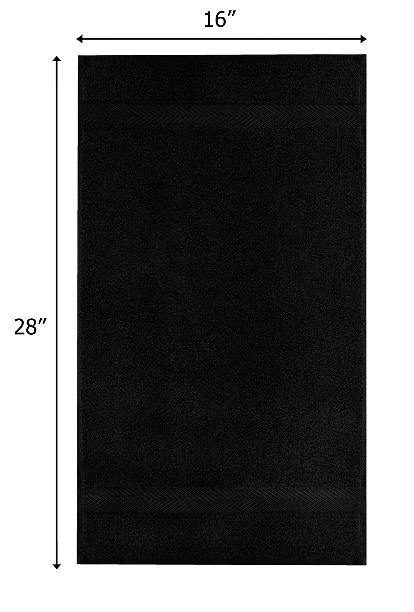 COTTON CRAFT Simplicity Hand Towels -14 Pack - 16x28-100% Cotton Face Towels - Lightweight Absorbent Soft Easy Care Quick Dry Everyday Luxury Hotel Spa Gym Shower Beach Pool Camp Travel Dorm - Black