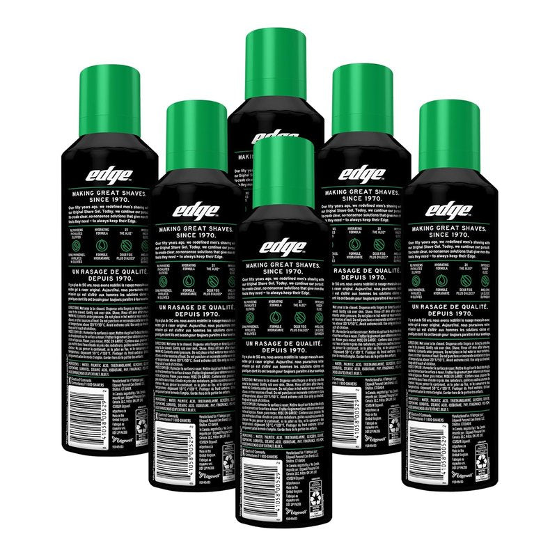 Edge Shaving Gel for Men - Soothing Aloe Formula with Twice the Aloe | 6 Pack for Moisturizing and Skin Protection