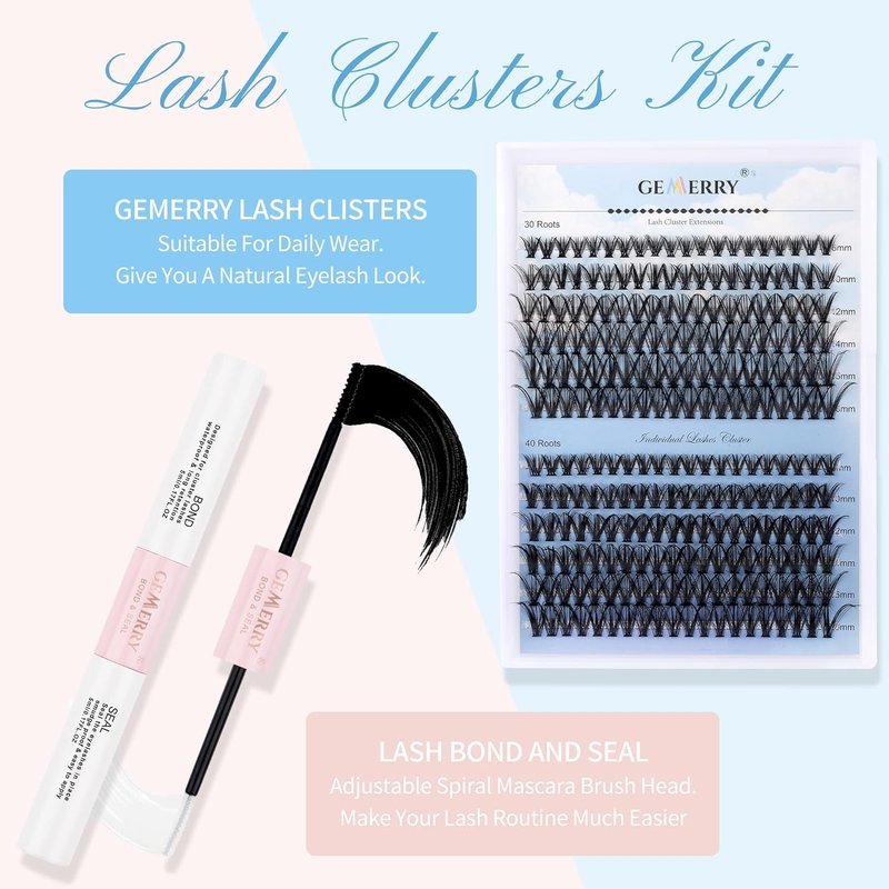Individual Lashes - 240pcs C Curl 0.07mm Cluster Lashes | Soft & Natural Mink Mix 15-20mm