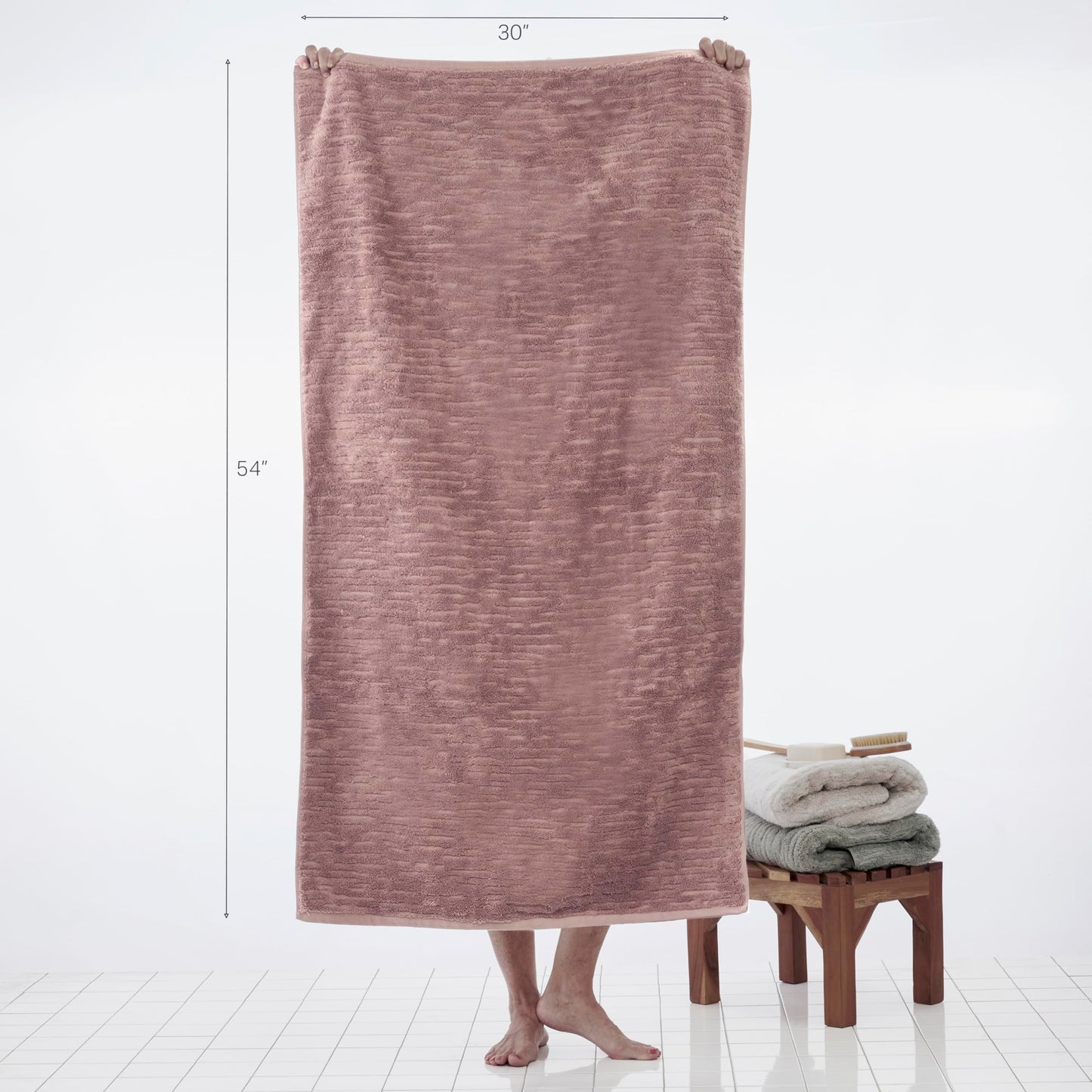 SKL Home CloudSoft 100% Cotton Luxury 6-Piece Towel Set, 600 GSM, Ultra Plush & Absorbent - 2 Bath Towels, 2 Hand Towels, 2 Washcloths, Clay