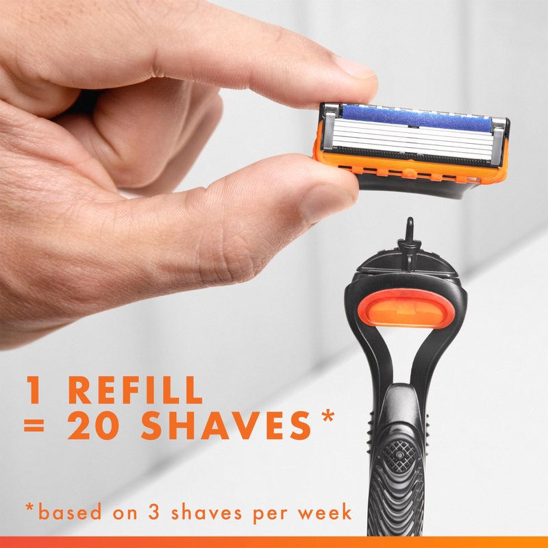 Gillette Fusion5 Men's 5-Blade Razor, 1 Razor Handle, 3 Blade Refills