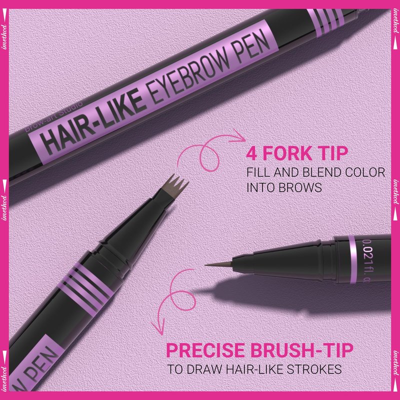 iMethod Eyebrow Pen - Eyebrow Pencil Magic 2-in-1 Eye Brow Pencils for Women with 4-Fork-Tip and Precise Brush-Tip Create Natural Hair-Like Brows, Last All Day, Microblading Eyebrow Pen, Light Brown