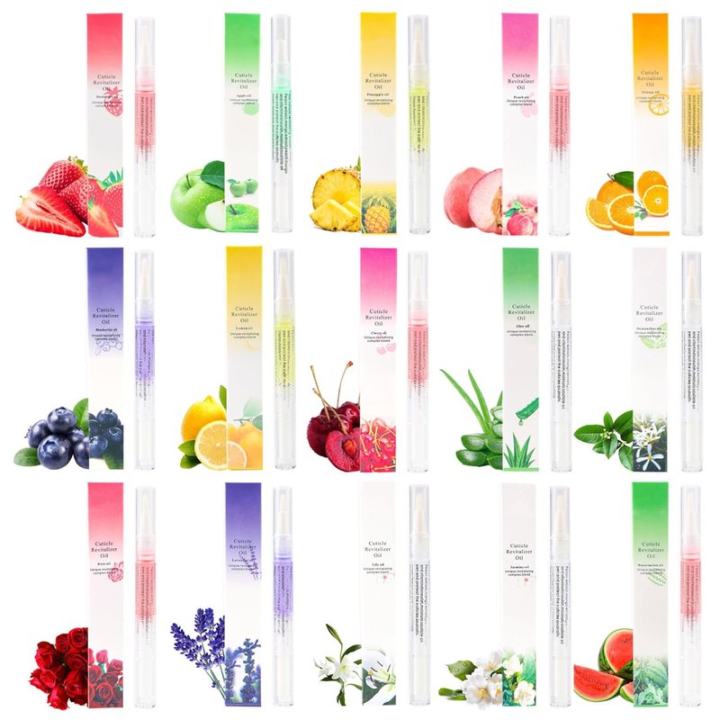 GRUNIL Cuticle Oil Pen - 15 PCS Nail Growth Treatment & Strengthener | Home Nail Care Kit