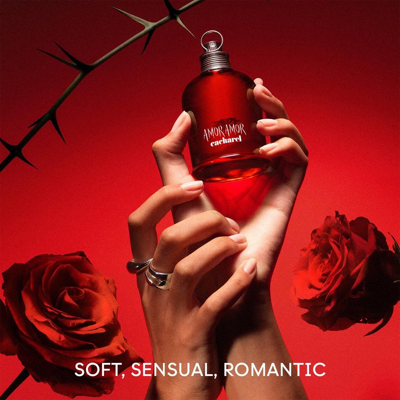 Cacharel Amor Amor, Eau de Toilette for Women, Floral, Ambery, Fruity With Notes of Jasmine & Vanilla, 3.4 Fl. Oz.