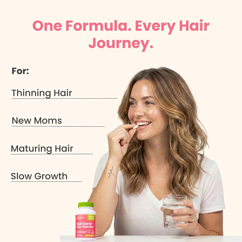 Hair Growth Vitamins - Vegan Formula with 5000mcg Biotin for Thicker, Fuller Hair | 60 Capsules with 11 Ingredients