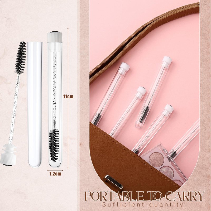 Patelai 80 Pieces Disposable Mascara Brushes Tubes Set, 40 Pcs Empty Mascara Wand Tube with 40 Pcs Eyelash Spoolies Brush Makeup Tool for Eyelash Extension(Black,Black Smile Style)
