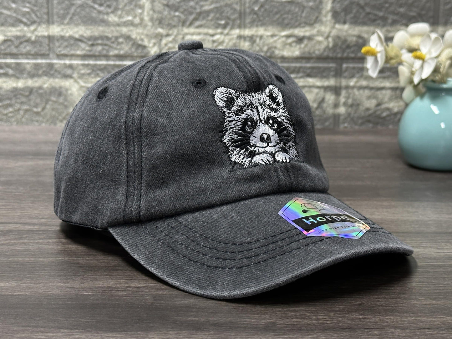 Horpe Raccoon Gifts for Kids, Child Racoon Hat for Forest Animal Party, Embroidered Baseball Cap for Boys and Girls