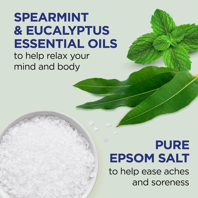 Dr Teal's Epsom Salt Magnesium Soak, Relax & Relief with Eucalyptus & Spearmint Essential Oils, 3 lbs (Pack of 4)