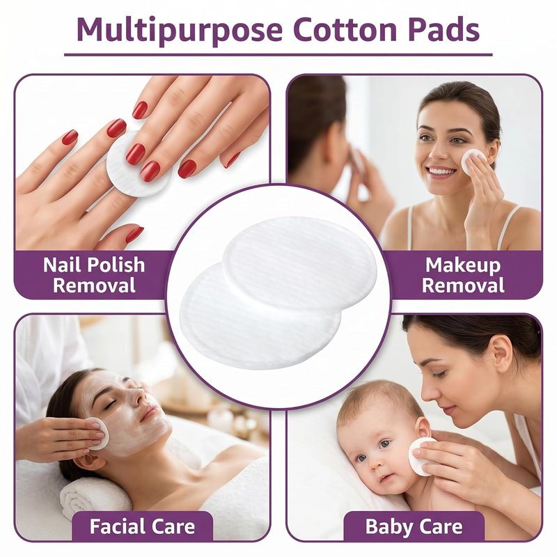 ForPro Organic Cotton Rounds - 300-Count Lint-Free Makeup Remover Pads | Hypoallergenic & Vegan Skincare