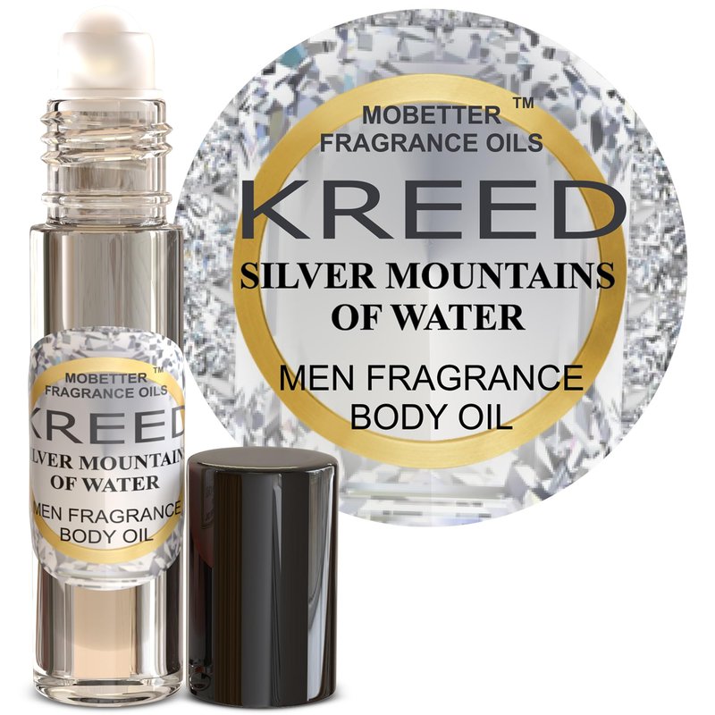 MOBETTER FRAGRANCE OILS' Kreed Silver Mountains of Water Men Fragrance Body Oil 1/3 oz roll on Glass Bottle