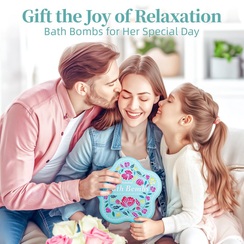 RelaxRose Bath Bomb Gift Set – 10 Handmade Bath Bombs with Natural Ingredients, 5 Aromatic Scents, Relaxing Spa Bombs for Women, Men, and Kids, Best Birthday Gifts for Stress Relief and Relaxation