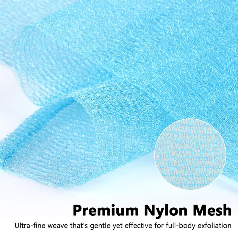 BTYMS Exfoliating Washcloth Bath Towel, 6 Pcs Nylon Back Washer Back Scrubber Body Scrub Cloth for Shower