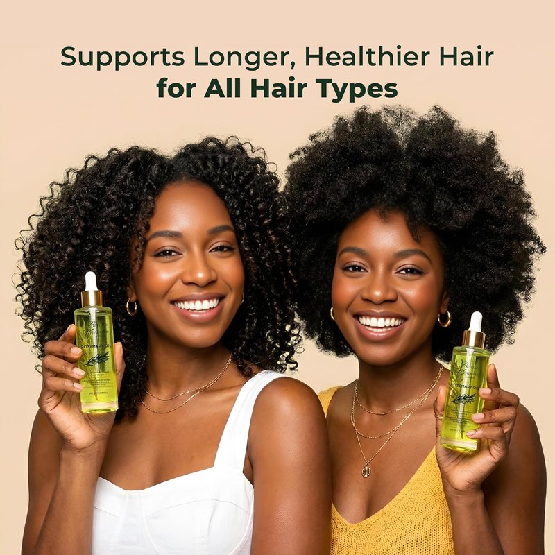 Organic Rosemary Oil for Hair Growth - Infused with Biotin, Castor Oil & Peppermint for Stronger Roots | 3.38 fl oz