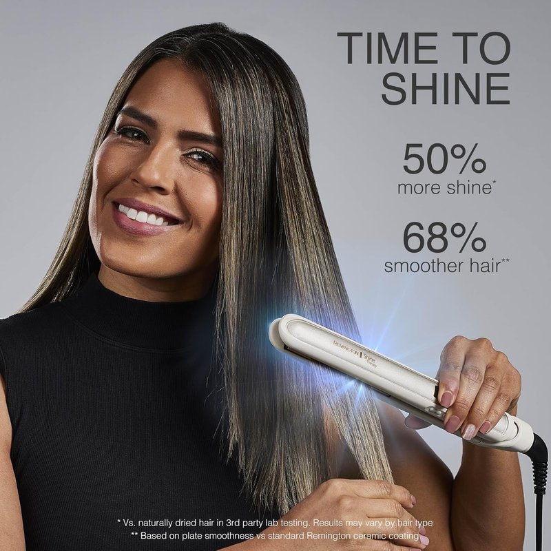 Remington Shine Therapy Hair Straightener - 1 Inch Ceramic Flat Iron with Argan Oil & Keratin for Smooth, Frizz-Free Hair