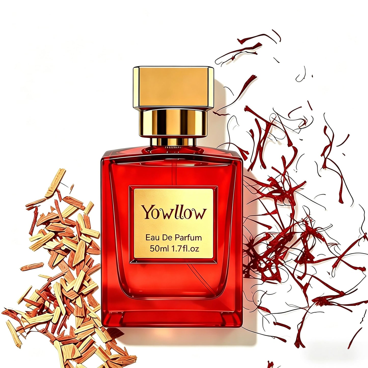 Yowllow- Ambery Saffron- Eau de Parfum- Inspired by Ba.ccarat Rou.ge 540-1.7 Fl Oz/50ML-Womens Perfume Long Lasting & Pure Fragrance Spray,Vegan & Cruelty-Free