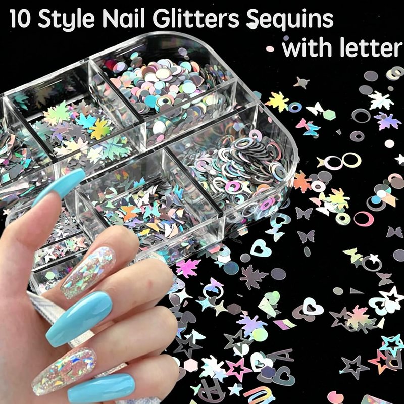 Nail Charms Nail Art Tools Set, Nail Art Kit with 4 Boxes of 3D Nail Charms and Gems Rhinestones, 1 Box Clear Nail Tips, 15 Pcs Nail Art Brushes, 5 Pcs Nail Dotting Tools, Nail Stand (colorful)