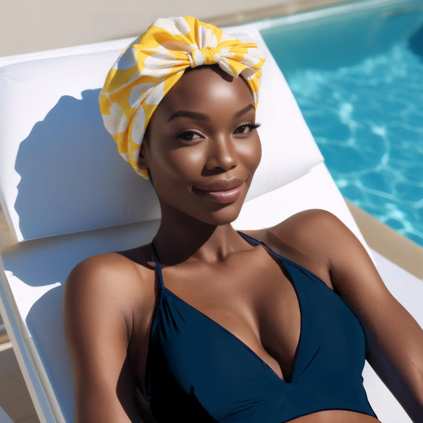 YANA Shower Cap for Women - Waterproof, Reusable Shower Cap for Shower, Bath, Swim