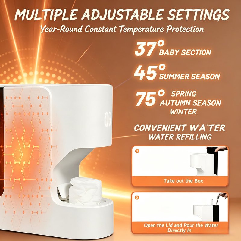 Hot Face Towel Dispenser, Disposable Hot Face Towel Heater Machine，Towel Heater Machine, 5-Second Fast Heating for Spa | Ideal for Home, Salon & Personal Use By Beauty Enthusiasts （40PCS Towels）