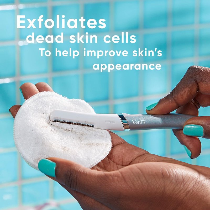 Gillette Venus Facial Razor - Exfoliating Dermaplaning Tool for Smooth Skin | 5 Replaceable Blade Refills