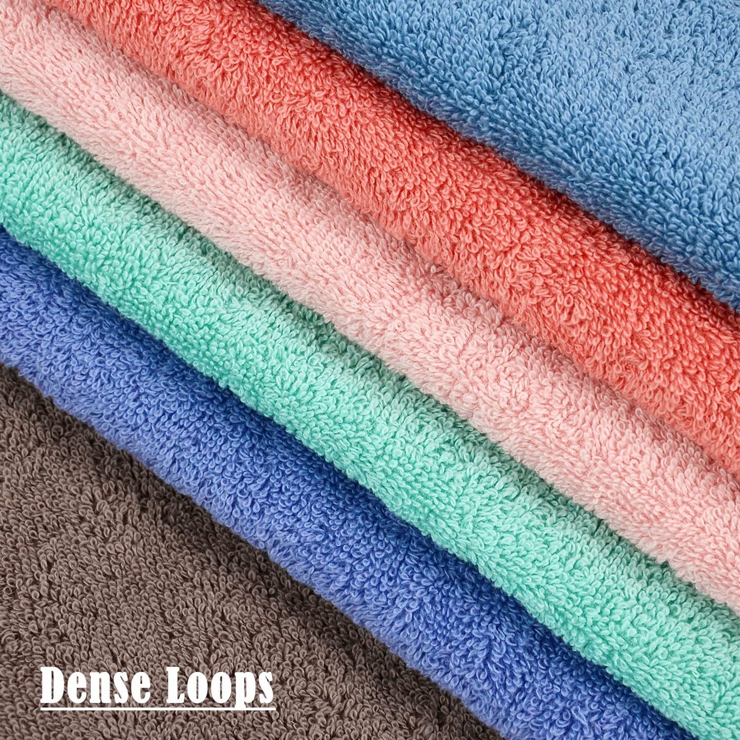 Cleanbear Cotton Hand Towel Set 6-Pack Ultra Soft Hand Towels with Assorted Colors (13 x 29 Inches) Lightweight and Quick Dry