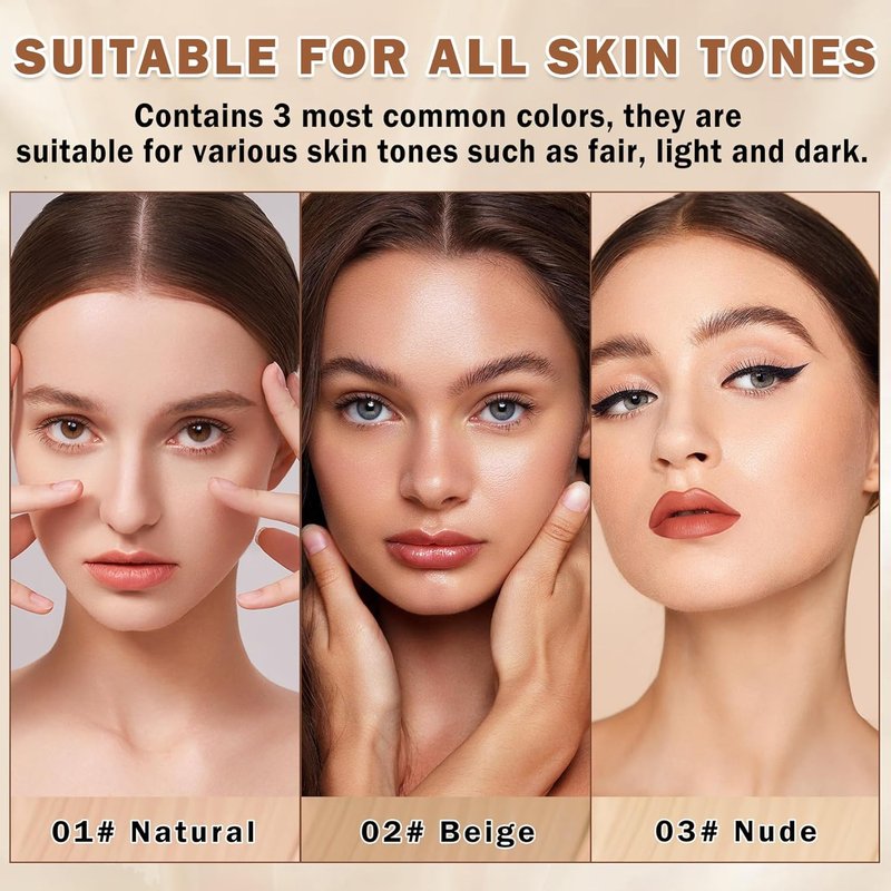 Airbrush Foundation Makeup Spray - Full Coverage for Mature Skin | Long-Lasting & Waterproof, Natural Warm Porcelain