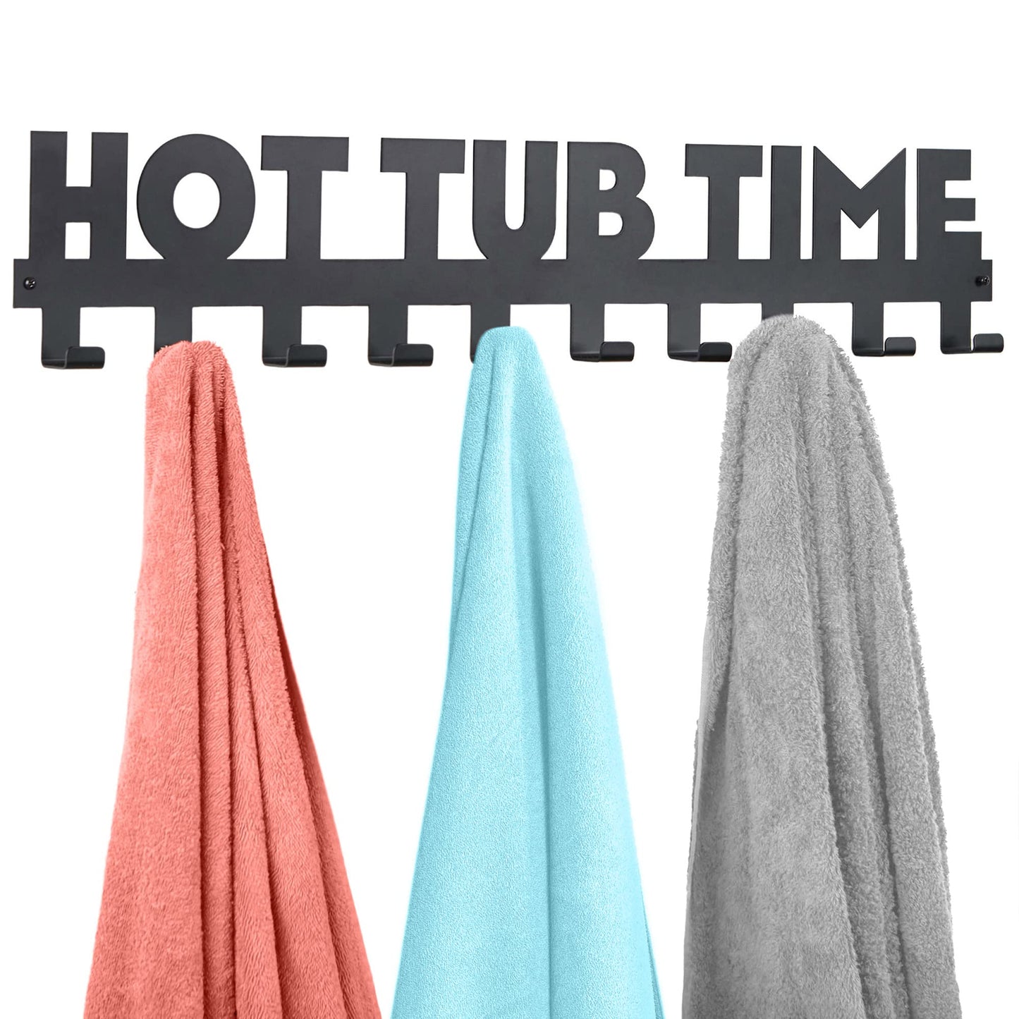Star Splash Extra Large Hot Tub Towel Rack Outdoor – Rust Proof Outdoor Towel Hooks - Hardware Included - Hang Towels and Robes in Style – Upgrade Your Hot Tub Decor and Mudroom - Almost 3 Feet Long