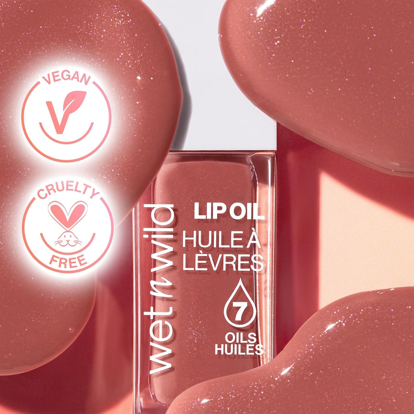 Wet n Wild Lip Oil - Hydrating, Non-Sticky Formula with 7 Conditioning Oils | Vegan & Cruelty-Free - Cocoa Rose