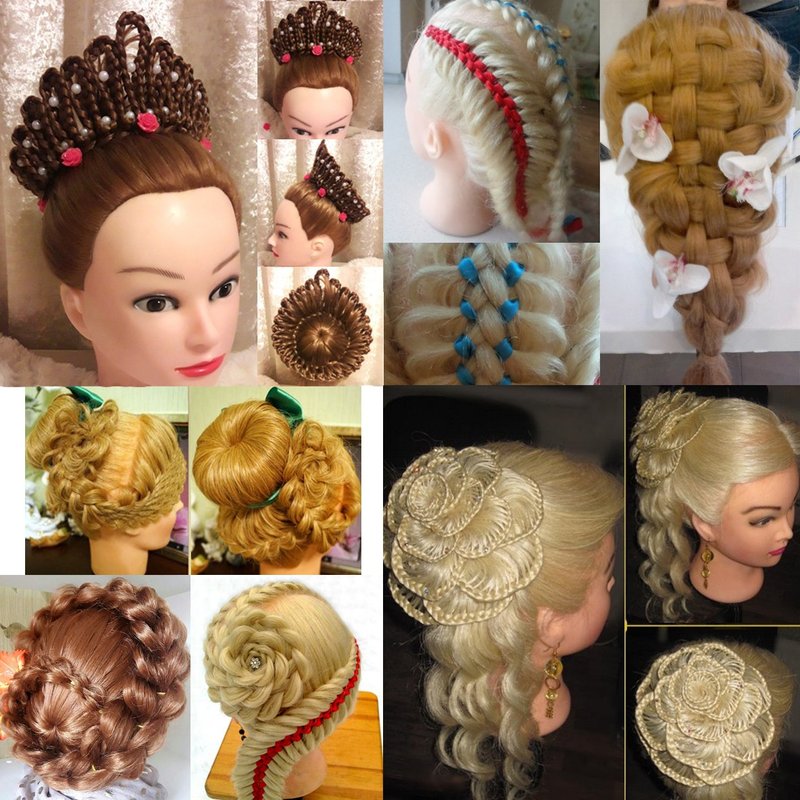 Mannequin Head with Human Hair 22-24 Inch Cosmetology Manikin Doll Head with 60% Blonde Real Hair for Hairstylists Cosmetology Students Practice Styling with Clamp Holder